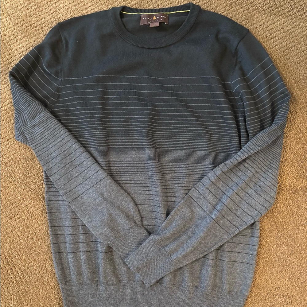 Men’s Robert Talbott grey and black sweater. 100% merino wool.
